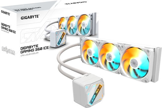 Gigabyte Gaming 360 Υδρόψυξη AIO CPU με 3 Ανεμιστήρες 120mm και ARGB Φωτισμό Λευκή