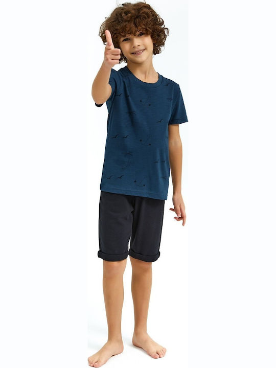 Kinder-Nachtwäsche Junge Arnetta Vacation Baumwolle Dunkelblau