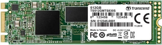 Transcend 830S SSD 512GB τύπου M.2 με σύνδεση SATA III TS512GMTS830S