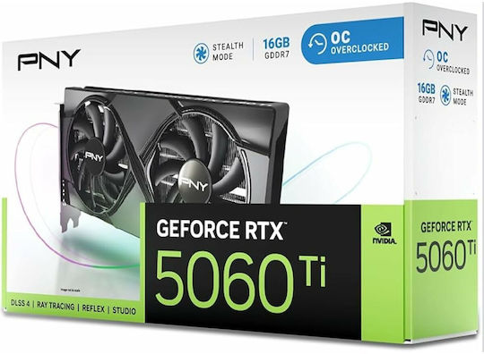 新品　PNY GeForce RTX 5060 Ti 16GB OC PNY GeForce RTX 5060 Ti 16GB GDDR7 Dual Fan OC Placă Grafică