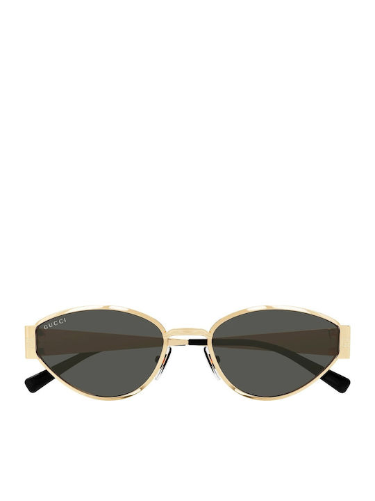 Gucci Unisex Sunglasses with Gold Metal Frame and Gray Lens GG1853S 001