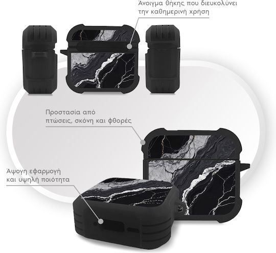 Sonique Marble Series Θήκη Σιλικόνης σε Μαύρο χρώμα για Apple AirPods 4