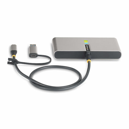 StarTech USB-A / USB-C Docking Station με 4K PD Ethernet Ασημί (5G2A1SGBB-USB-C-HUB)