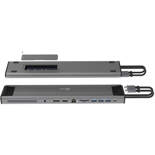 J5create USB-C Stație de andocare cu HDMI/DisplayPort 4K PD Ethernet Argintiu (JCD552-N)