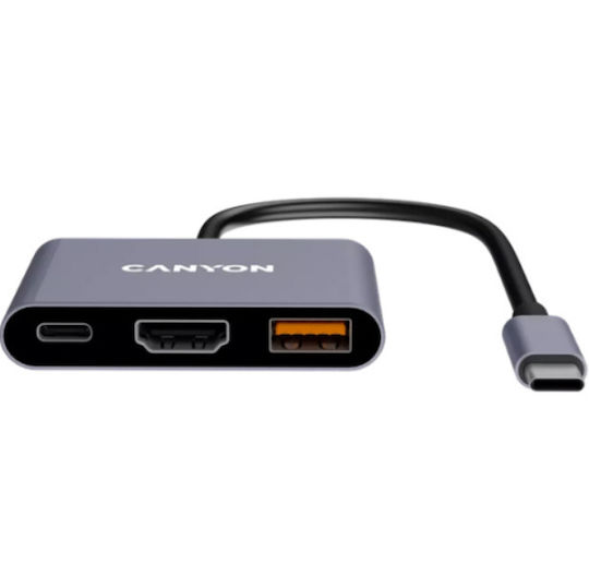 Canyon USB-C Laptop Docking Station with HDMI 4K PowerDelivery Gray