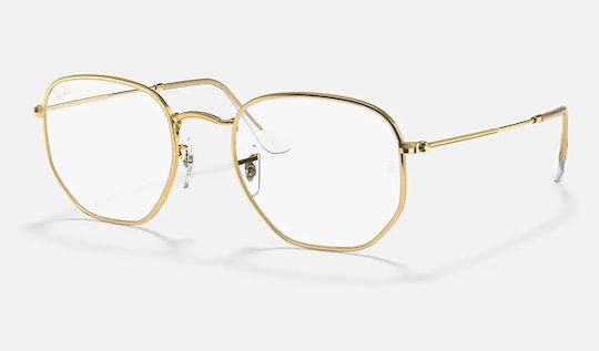 Ray Ban Hexagonal Μεταλλικά Γυαλιά Προστασίας Οθόνης σε Χρυσό Χρώμα