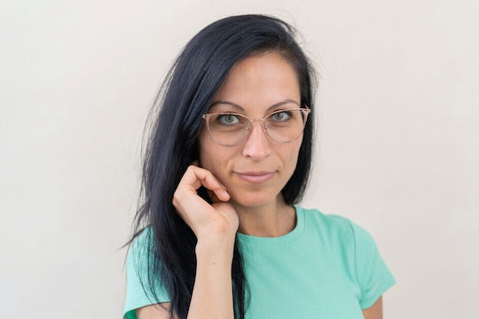Lentiamo Andrea Γυναικεία Μεταλλικά Γυαλιά Προστασίας Οθόνης Πεταλούδα Rose Gold