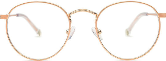 Lentiamo Giuseppe Metal Blue Light Blocking Glasses Rose Gold