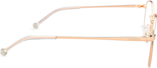 Lentiamo Giuseppe Metal Blue Light Blocking Glasses Rose Gold