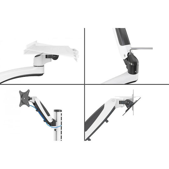 Digitus Wandmontiert Halterung Monitor bis 32" mit Arm Weiß (DA-90451)