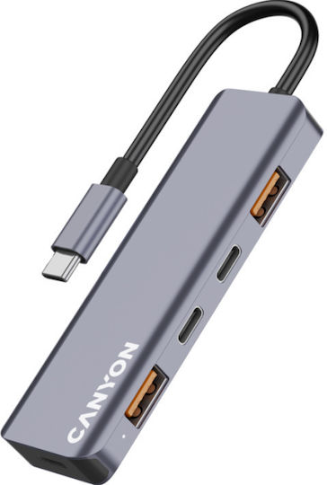 Canyon Hub 5 Θυρών USB 3.2 με σύνδεση USB-C Γκρι