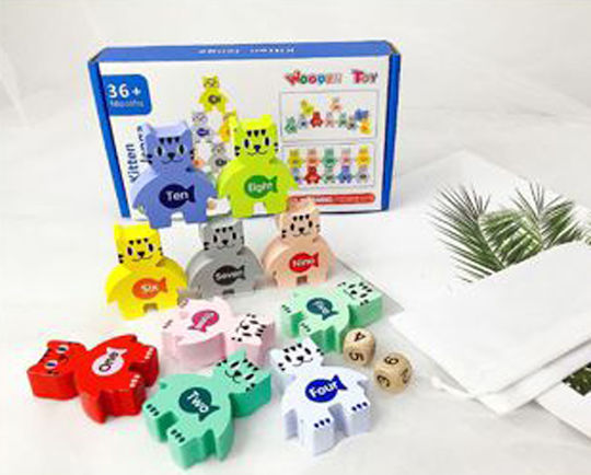 Stacking Toy Educational Game made of Wood for 3++ Months