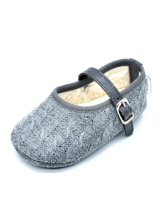 Bibelot Kids Ballerinas with Adjustable Metal Clasp Gray