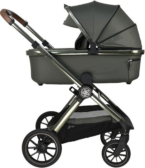 Bebe Stars Onyx Verstellbar 3 in 1 Baby Kinderwagen Geeignet für Neugeborene Olive