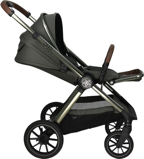 Bebe Stars Onyx Verstellbar 3 in 1 Baby Kinderwagen Geeignet für Neugeborene Olive