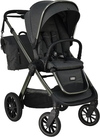 Bebe Stars Onyx 3 in 1 Baby Stroller Suitable for Newborn Gray