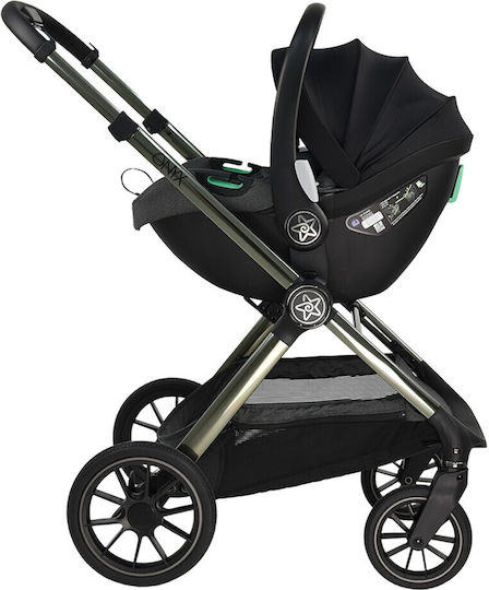 Bebe Stars Onyx 3 in 1 Baby Stroller Suitable for Newborn Gray