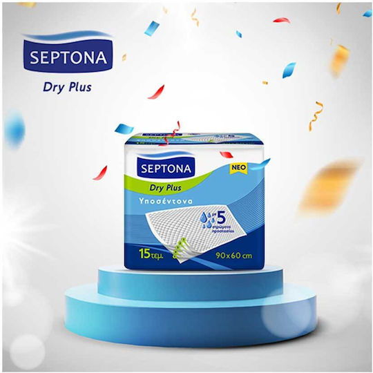 Septona Dry Plus Incontinence Underpads with 5 Protection Layers 60x90cm 15pcs