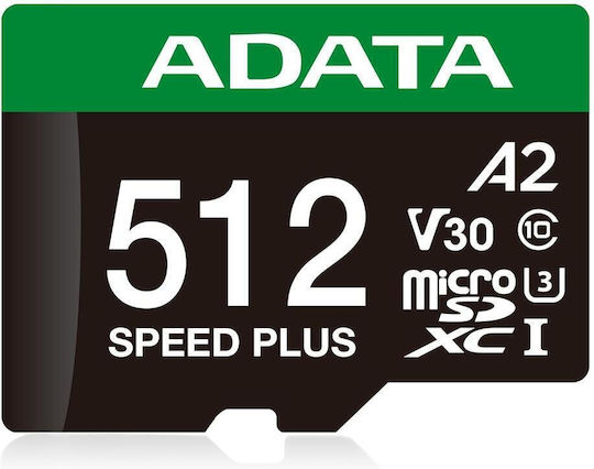 Adata microSDXC 512GB U3 V30 A2 100MB/s mit Adapter
