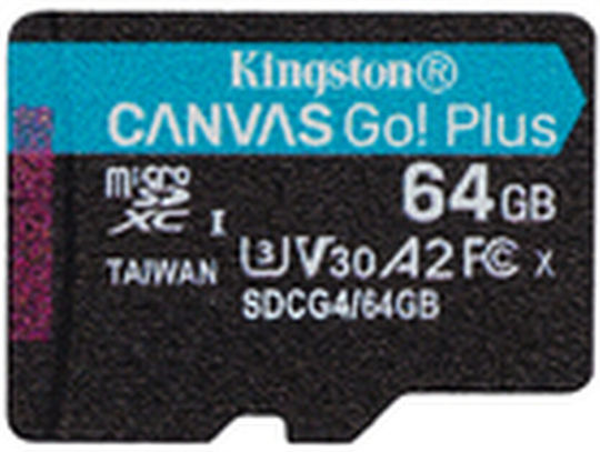 Kingston Canvas Go Plus microSDXC 64GB Clasa 10 cu adaptor