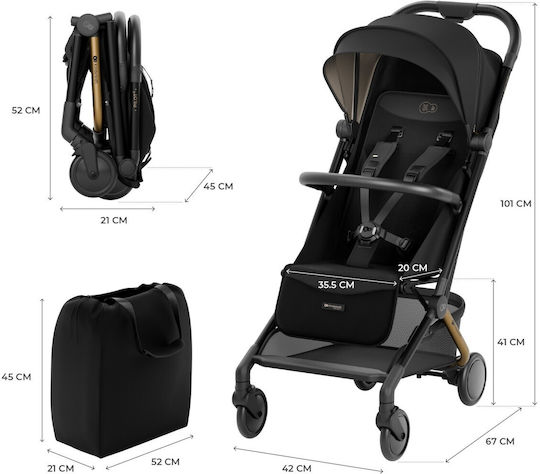 Kinderkraft Pilot 2 Verstellbar Kinderwagen Geeignet für Neugeborene Midnight Black 8kg