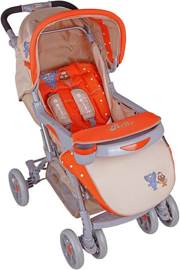 Beboulino Bello Adjustable Baby Stroller Suitable for Newborn Orange Lion + Elephant 9.5kg