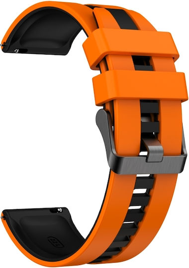 Amazfit Gtr 3 22mm Δίχρωμο Αθλητικό Λουράκι Σιλικόνης Ρολόι Πορτοκαλί+μαύρο