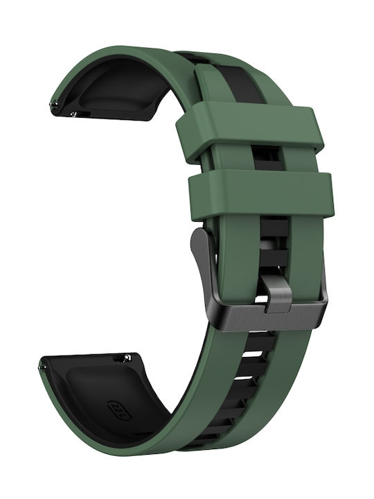 Amazfit Balance 22mm Two-Tone Sports Silicone Watch Strap Olive+Black