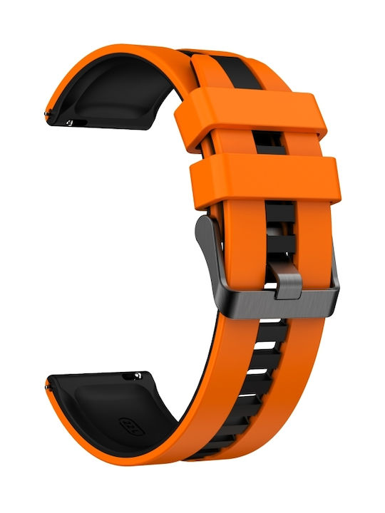 Amazfit GTR 4 22mm Zweifarbiges Sport Silikon Armband Orange+Schwarz