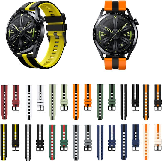 Amazfit Bip 5 Brățară Sport Dublu Culoare din Silicon 22mm Verde Olive+Negru