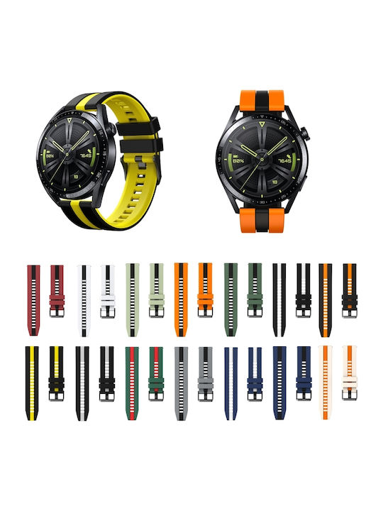 Amazfit Gtr 3 Pro 22mm Two-Tone Sports Silicone Strap Orange+Black