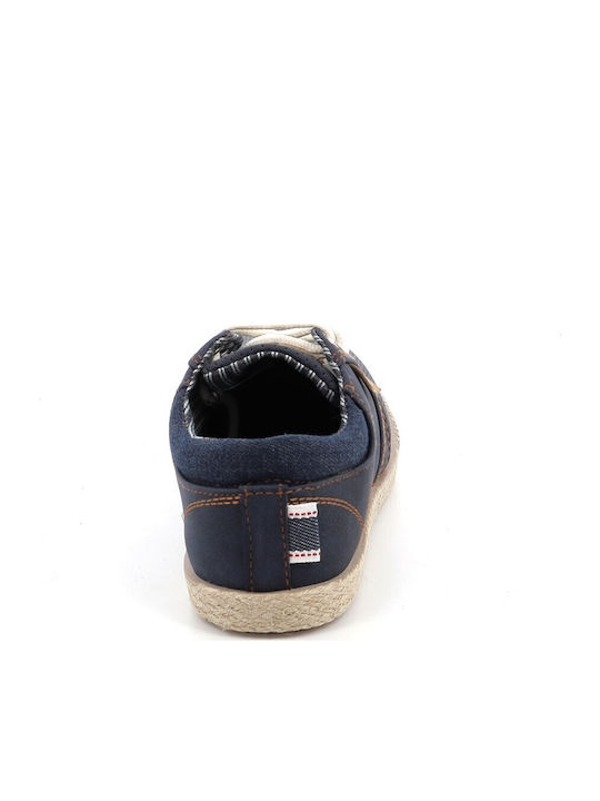 Lois Boys Anatomic PU Leather Moccasins with Laces Blue