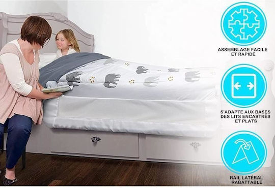 Dreambaby Πτυσσόμενο Προστατευτικό Κάγκελο Κρεβατιού από Ύφασμα σε Λευκό Χρώμα 110x50εκ.