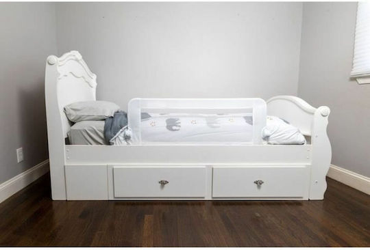 Dreambaby Πτυσσόμενο Προστατευτικό Κάγκελο Κρεβατιού από Ύφασμα σε Λευκό Χρώμα 110x50εκ.