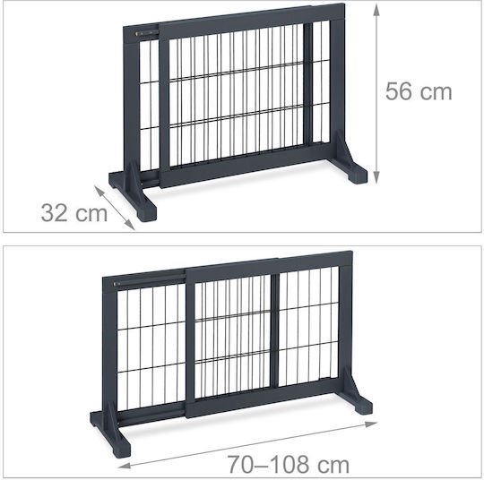 Relaxdays Ușă de siguranță în Culoare Gri 70x56cm 1buc