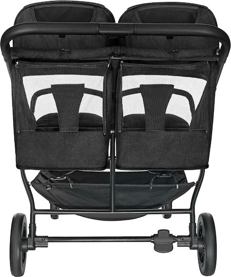 Kikka Boo Happy 2 Verstellbar Doppelter Kinderwagen Geeignet für Neugeborene Schwarz