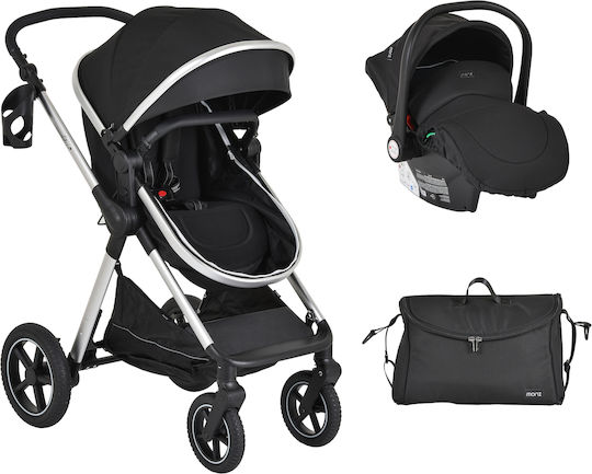 Moni Alina Verstellbar 3 in 1 Baby Kinderwagen Geeignet für Neugeborene Black Onyx