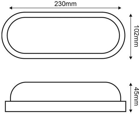 Aca Επιτοίχια Χελώνα Εξωτερική LED IP65 20W με Ψυχρό Λευκό Φως 23x4.5x10.2εκ.
