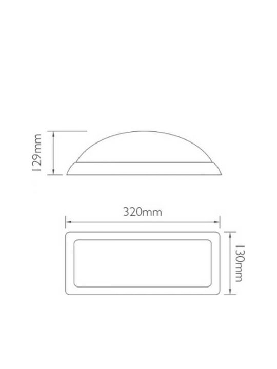 Fos me Wall-Mounted Outdoor Ceiling Light E27 IP65 32x13x12.9εκ.
