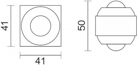 Spot Light Επιτοίχιο Εξωτερικό Φωτιστικό LED IP54 2W με Θερμό Λευκό Φως Διπλής Δέσμης