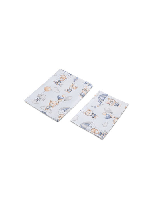 Sensillo Set Copertă de Pătuț cu Față de Pernă Multicoloră 100x135cm.