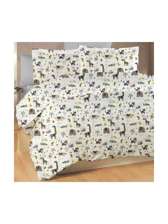 Dimcol Baby Duvet Cover Bebe White-Grey 120x160cm