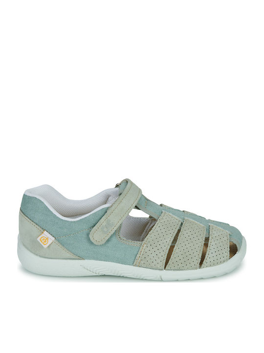 Citrouille Et Compagnie Kindersandalen Grün mit Bügel- und Schleifenverschluss
