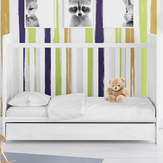 Dimcol Бебешка Долна Калъфка Solid 491 White 120x160см.