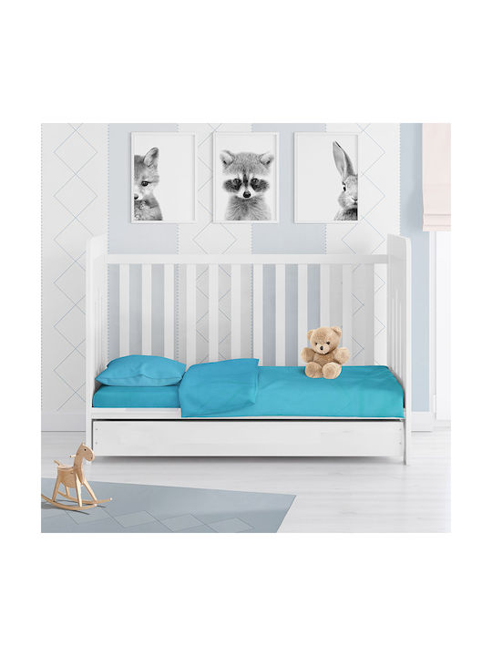 Dimcol Baby Bettbezug Solid 493 Turquoise 120x160cm.