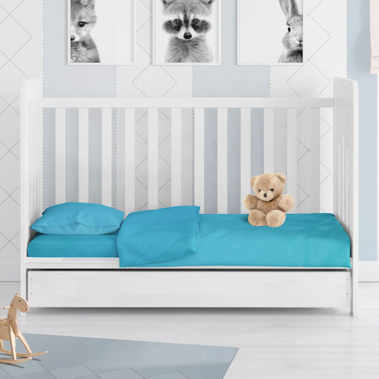 Dimcol Baby Duvet Cover Solid 493 Turquoise 120x160cm