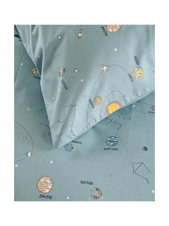 Rythmos Baby Bettbezug Set mit Kissenbezug Venus Green 110x160cm.