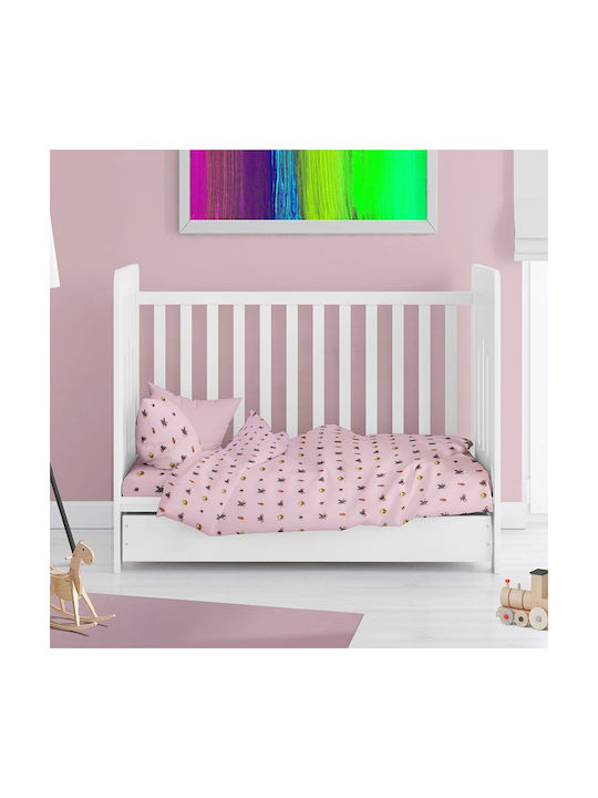 Dimcol Βρεφική Παπλωματοθήκη Pink 120x160εκ.