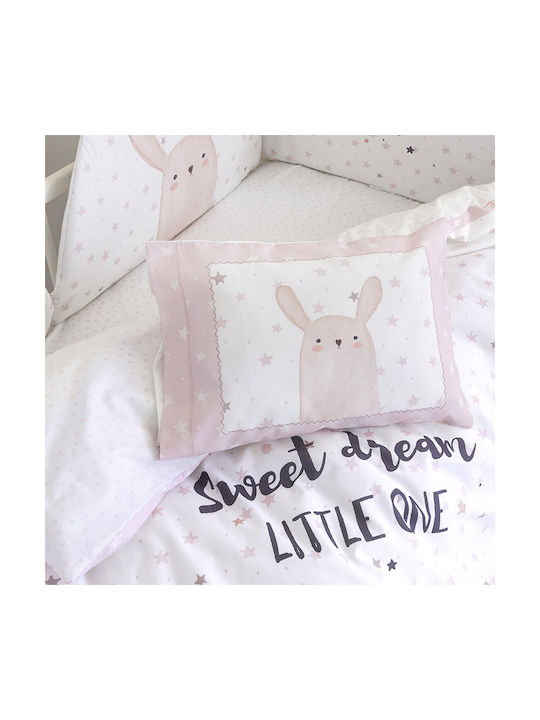Nima Baby Duvet Cover Set With Pillowcase Bunny Pink 110x145cm