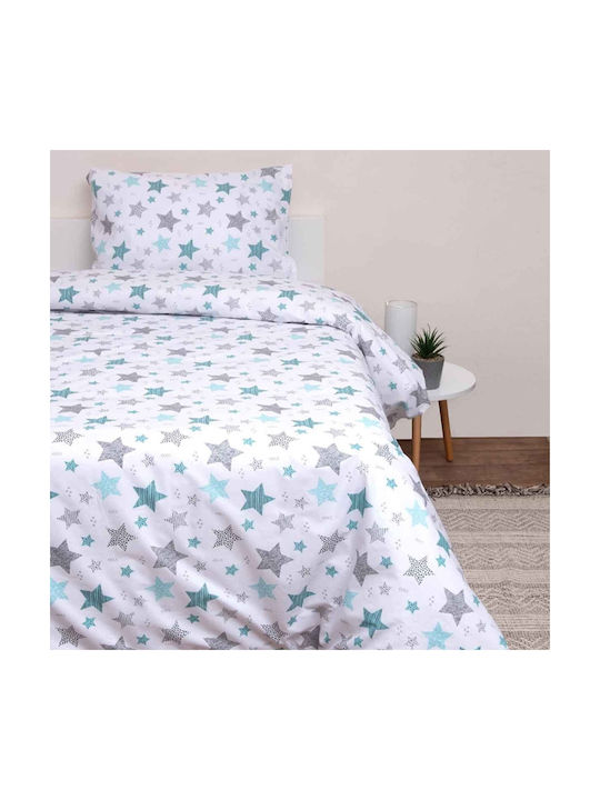 Viopros Set Baby Duvet Cover with Pillowcase Seirios White 120x160cm